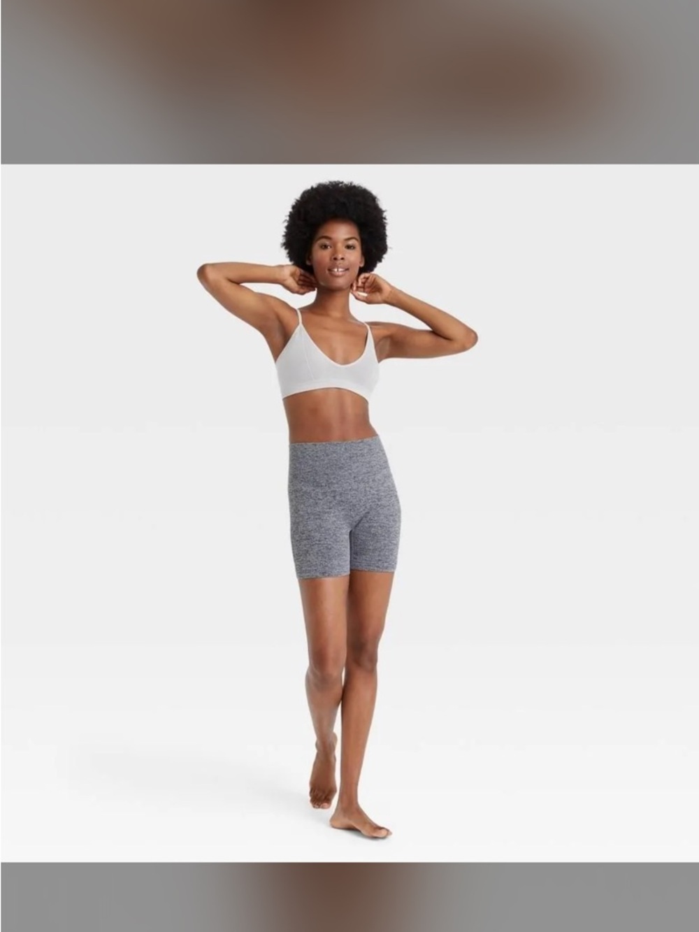 Colsie Gray Seamless High-Waist Bike Shorts (S)